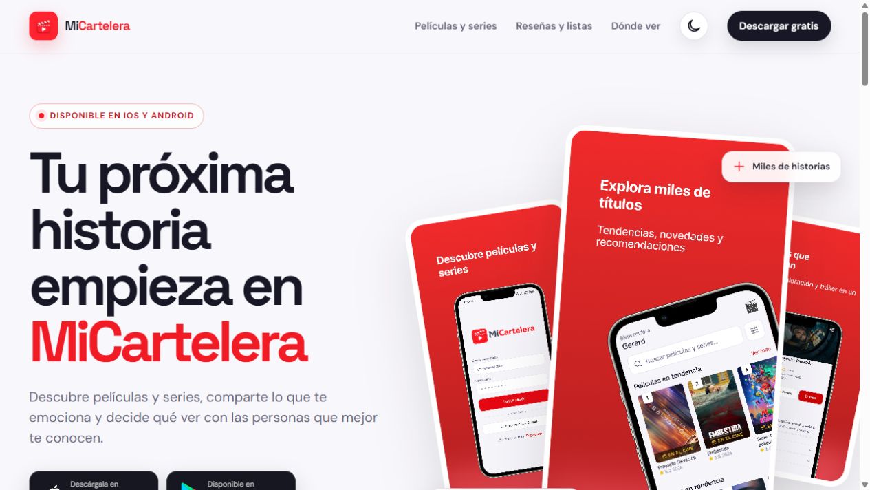 Captura de la web de MiCartelera